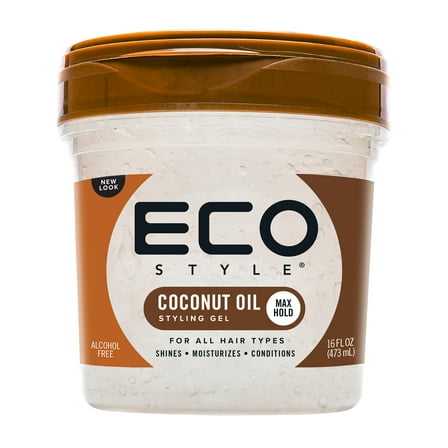 Eco Style Coconut Oil Hair Styling Gel, 16 oz, Moisturizing, Unisex