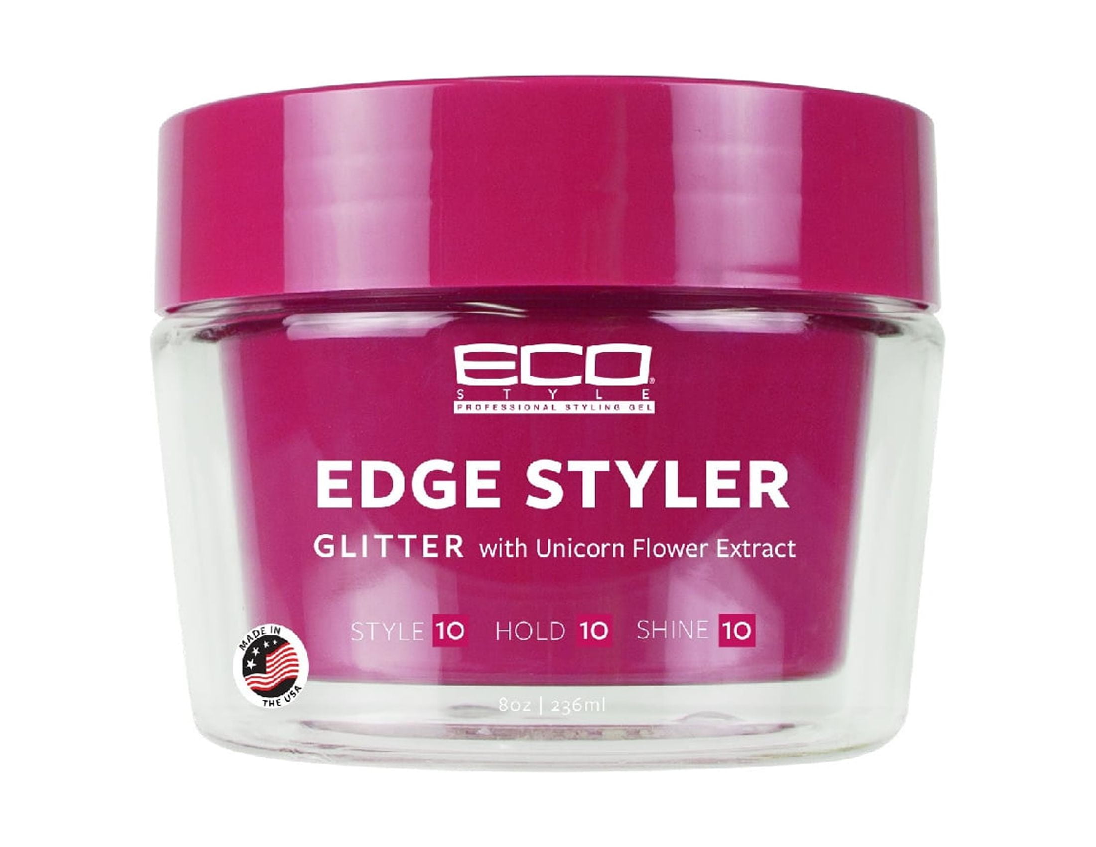 Eco Styler Edge Styler Glitter Gel with Unicorn Flower Extract 8 oz., Unisex, Moisturizing