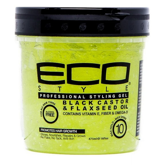 Eco Styler Styling Gel 16oz Black Castor & Flaxseed Oil (Pack of 3)