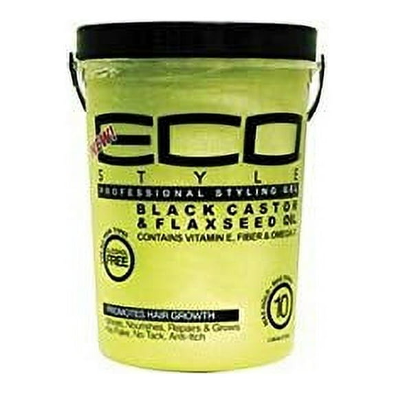 Eco Styling Gel Black Castor Flax Seed Oil 00448 80oz