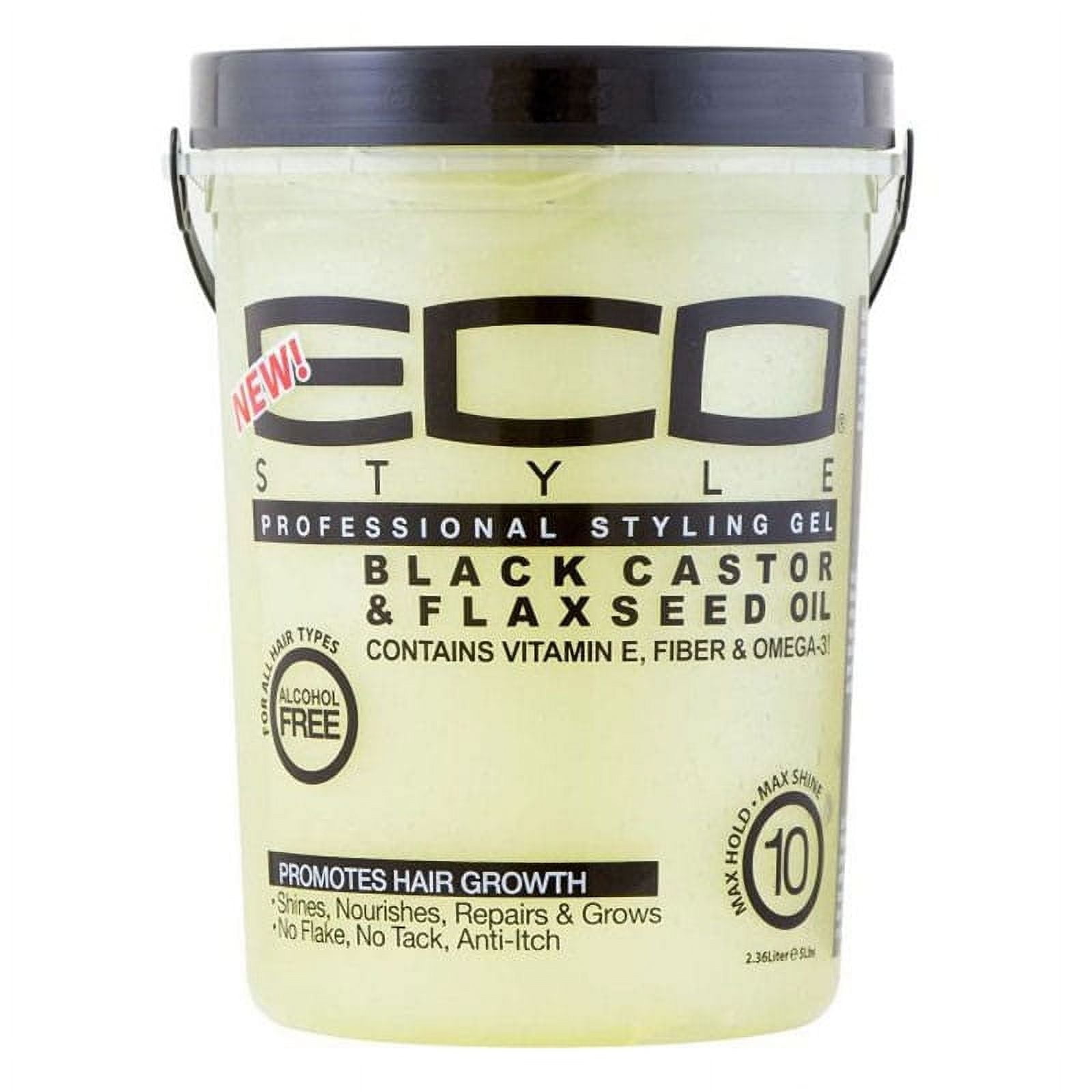 Eco Styling Gel Black Castor Flax Seed Oil 80 oz