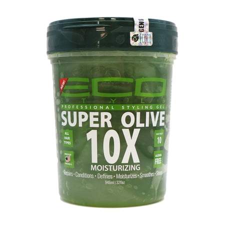 Eco Super Olive 10X Moisturizing Repairs Conditions Define Shine Gel, 32 Oz.