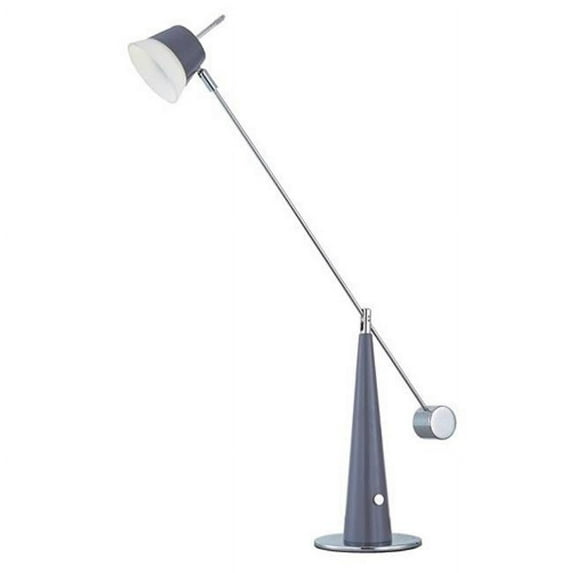 Eco-Task 6 watt Platinum & Polished Chrome Table Lamp Portable Light, 14 in.