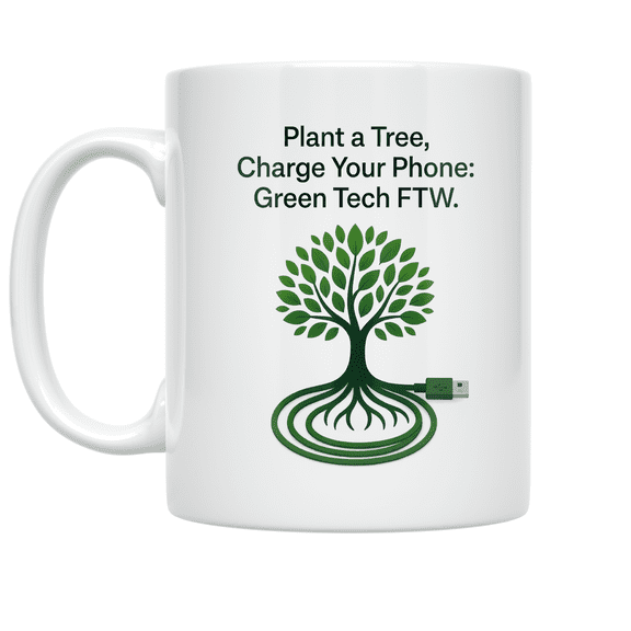 Eco Tech Fusion Design - Plant Enthusiast - 11 oz Ceramic Coffee Mug