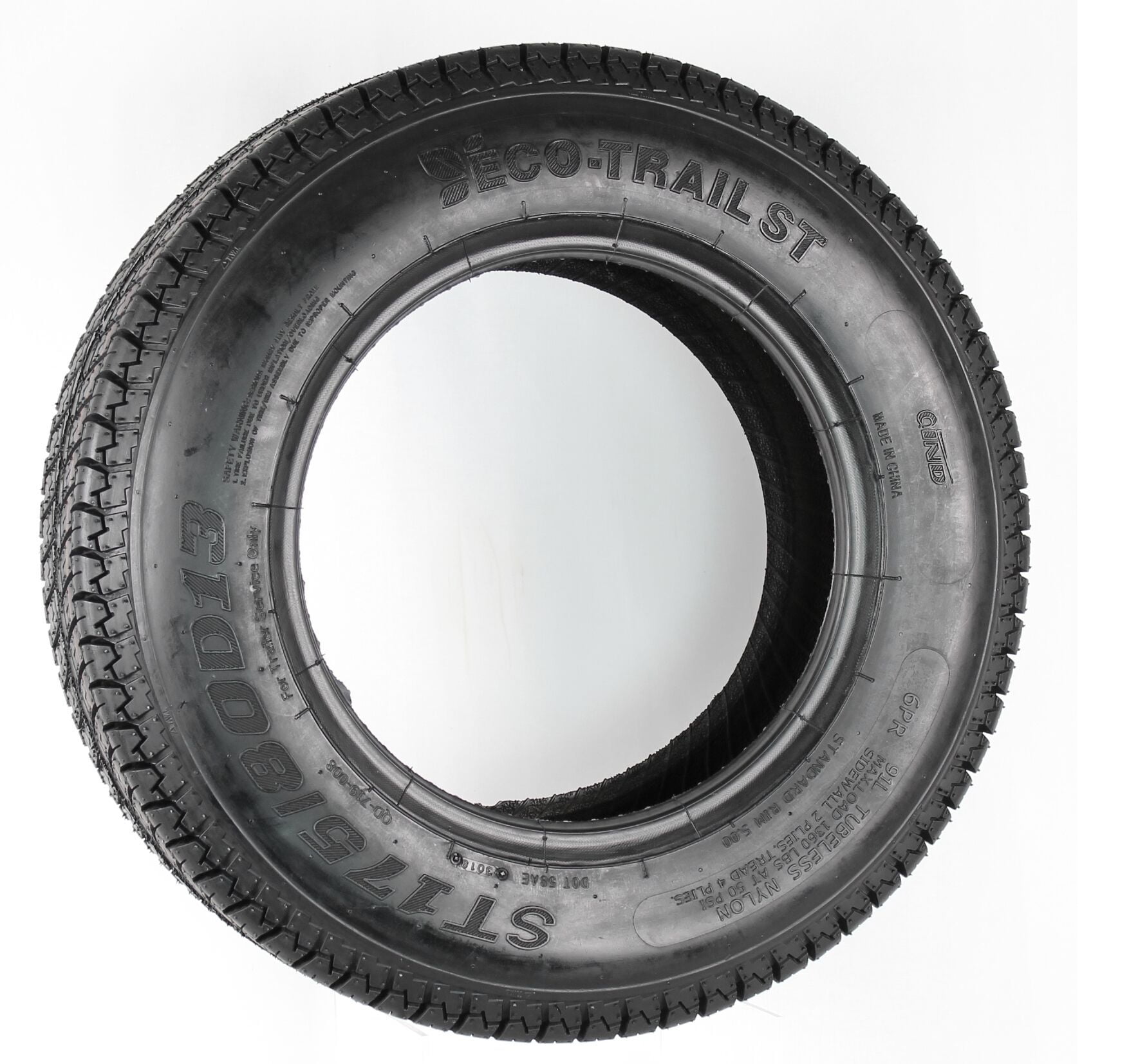 Eco Trail ST175/80D13 Trailer Tire Bias Ply Load Range C 1360# 175/80 D ...