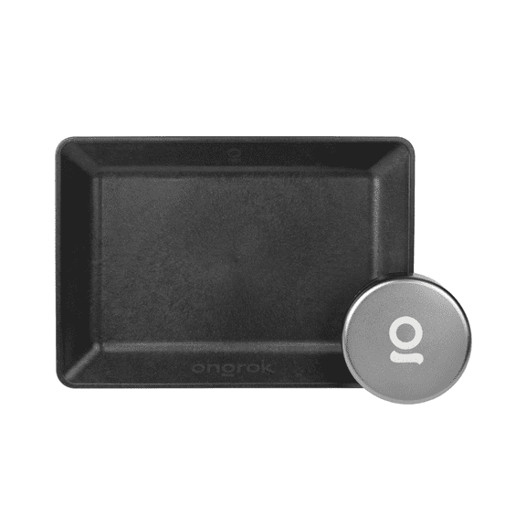 ONGROK Eco Tray with Gunmetal Storage Puck, Lap-Sized, Biodegradable Plant-Based Material
