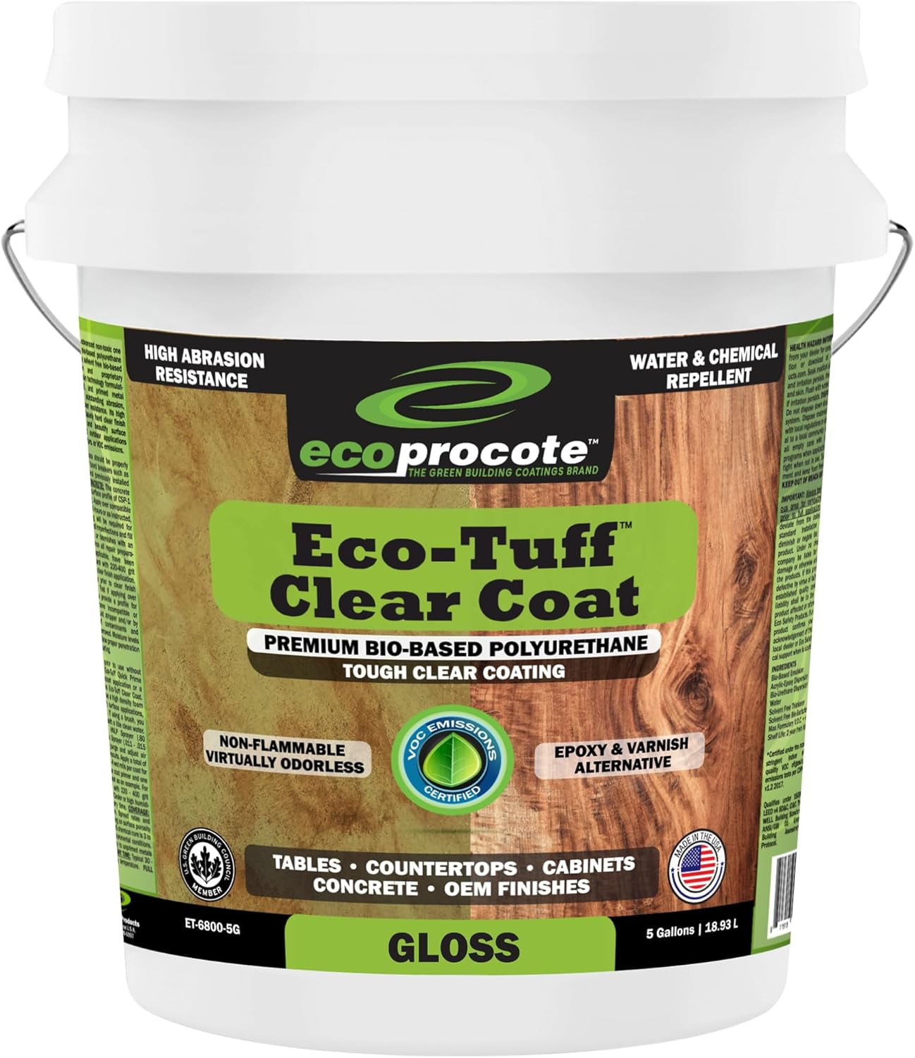 EcoTuff Clear Coat Polyurethane Wood Sealer Chemical & UV Resistant