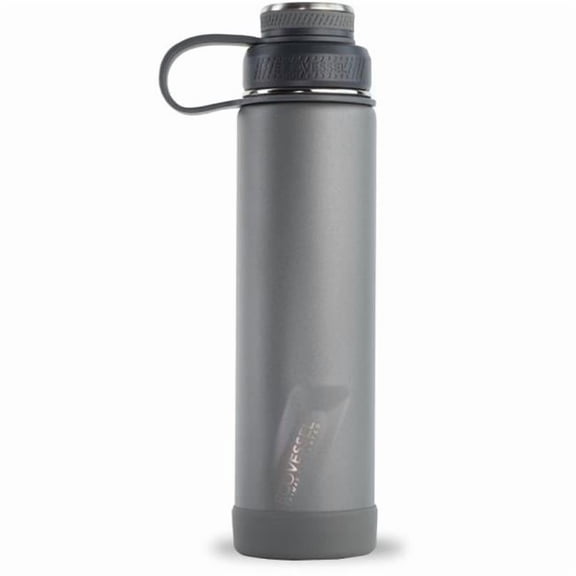 EcoVessel Boulder Trimax Insulated Water Bottle, Triple Insulation, Steel, Slate Gray, 24 oz, 1 Pack