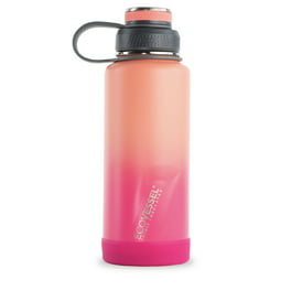 Mainstays 40 fl oz Rich Black Solid Print Insulated Stainless Steel Water  Bottle with Narrow Mouth and Flip-Top Lid 