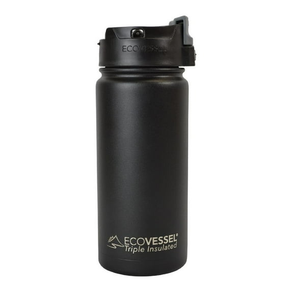 EcoVessel PERK TriMax Insulated Vacuum Stainless Steel Coffee/Tea Travel Bottle with Locking Top - One Size/16 oz