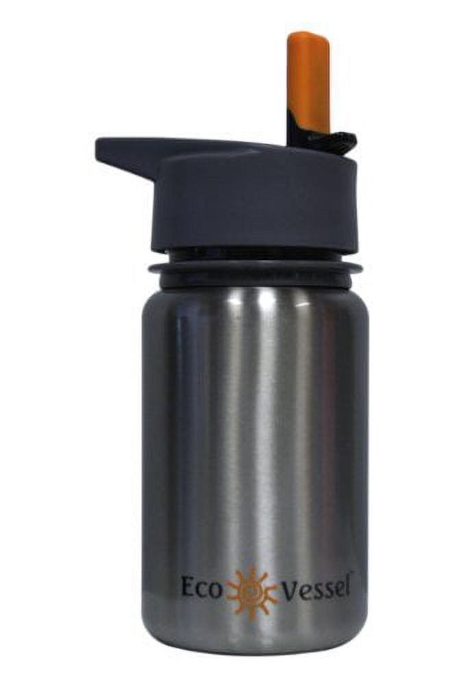 Eco Vessel Scout Kids Stainless Steel Water Bottle with Flip Straw, 13 oz