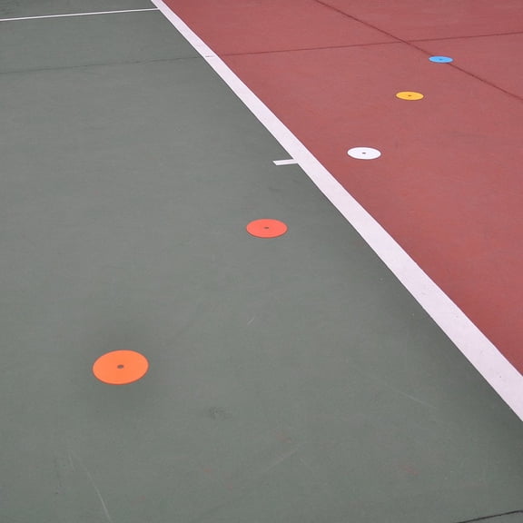 Eco Walker Flat Disc Cones 6 Inch Set of 10 Red Non-Slip Spot Markers for Sports Agility Training