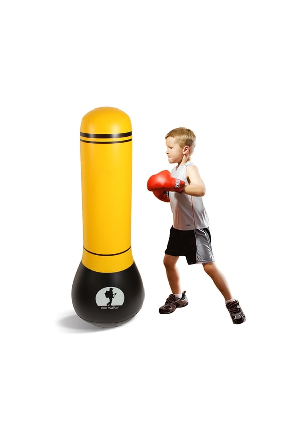 Inflatable Punching Bag 47 inch Free Standing Kids Boxing Bag with Fillable Base for Karate Taekwondo