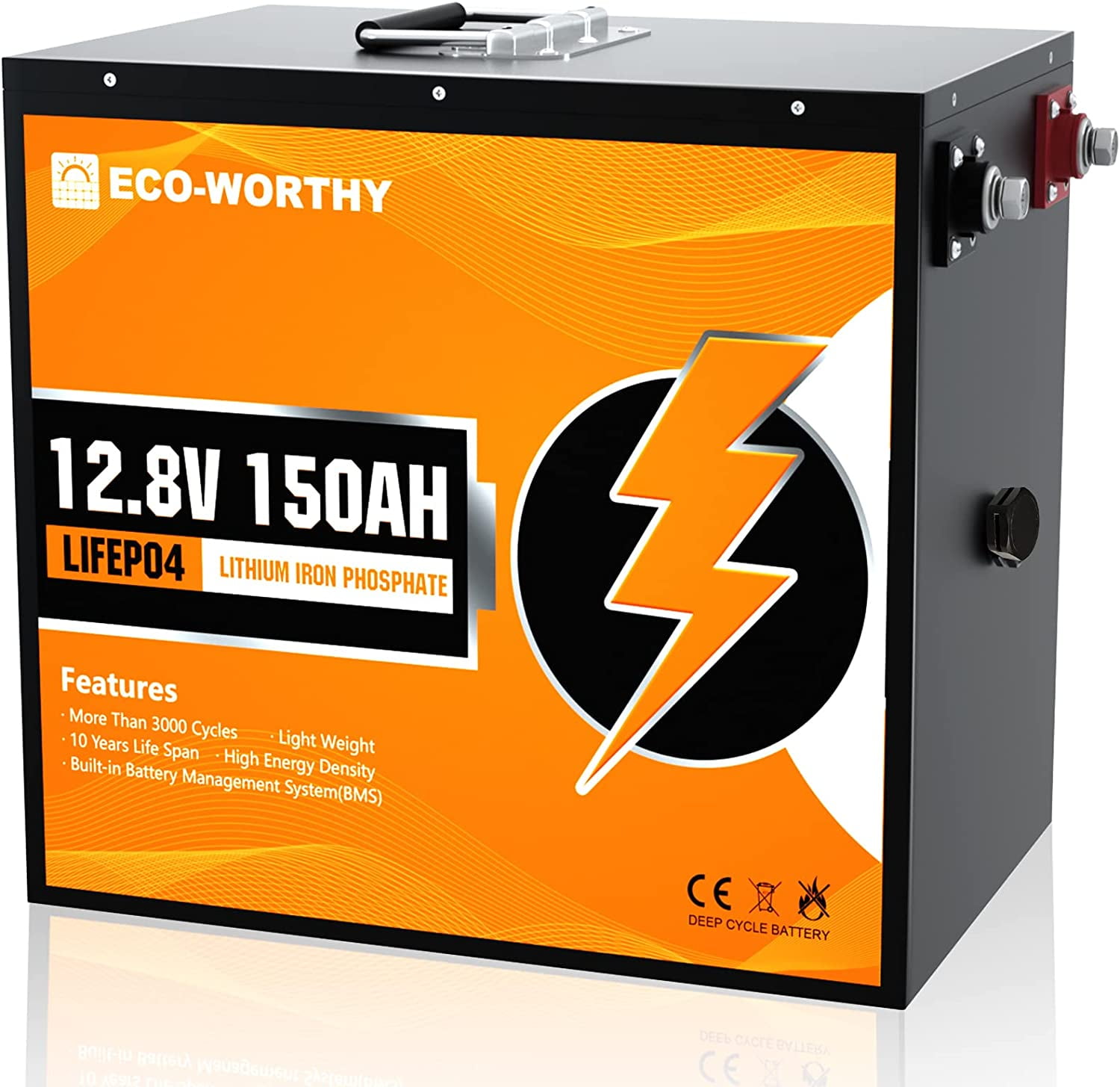 12V 150Ah LiFePO4 Deep Cycle Lithium Iron Phosphate Rechargeable Battery  Pack Built-in 100A Balance BMS, 4000 Life Cycles & 10-Year Lifetime,  Perfect