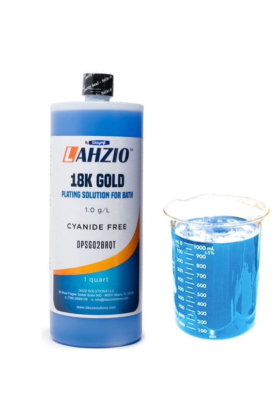 Eco-friendly 18k Color Gold Plating Solution for Bath Plating 1 Quart 32 Oz
