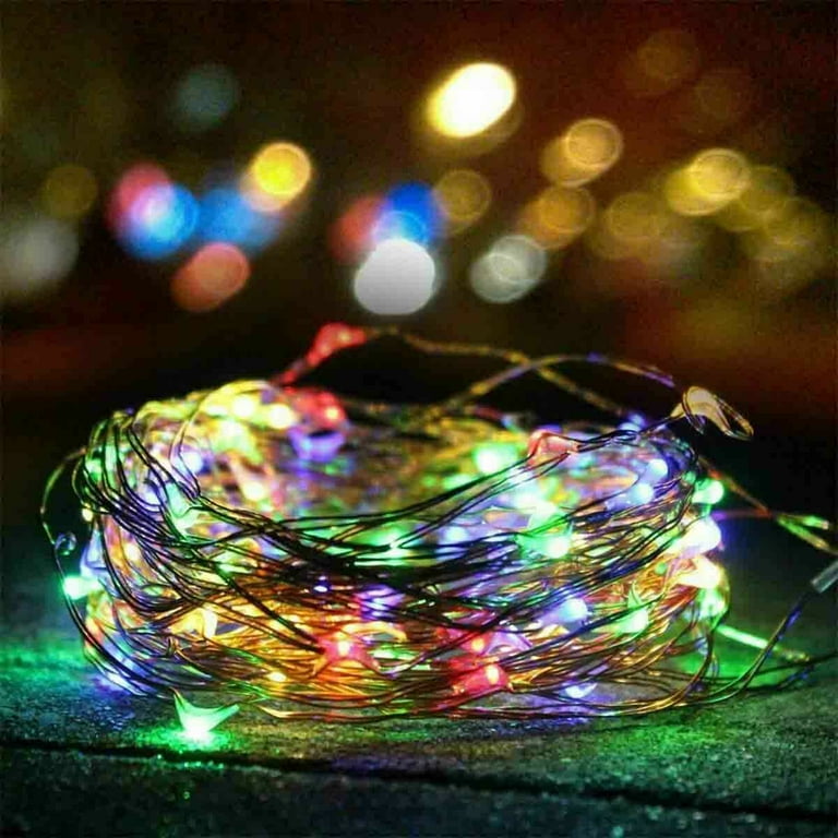 Multi coloured solar string lights shop
