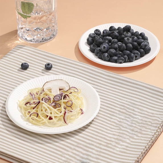 Eco-friendly Bamboo Pulp Paper Plates, Durable Disposable Plates, Minimalist White Design, Perfect for Bbq Gatherings, Party Events, Wedding Banquets, Outdoor Dining, Picnic Settings, Food