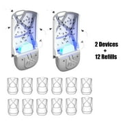 Eco - friendly Flying Insect Trap for Mosquito,Bug,Fruit Fly,Gnat Trap ( 2 Devices+12 pcs Refills)-Home USE