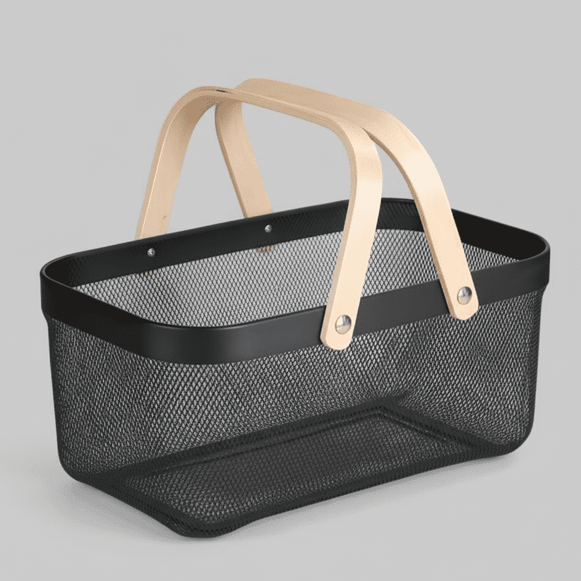 Eco-friendly Household Basket, Black, 18qt, Two Handles