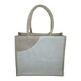thumbnail image 1 of Eco-friendly Jute Shopping Tote with Accent Front Pocket 13.5" X 15.5" X 6.25" Ivory, 1 of 2