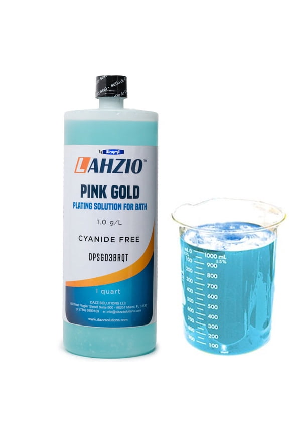 Eco-friendly PINK Color Gold Plating Solution for Bath Plating 1 Quart 32 Oz