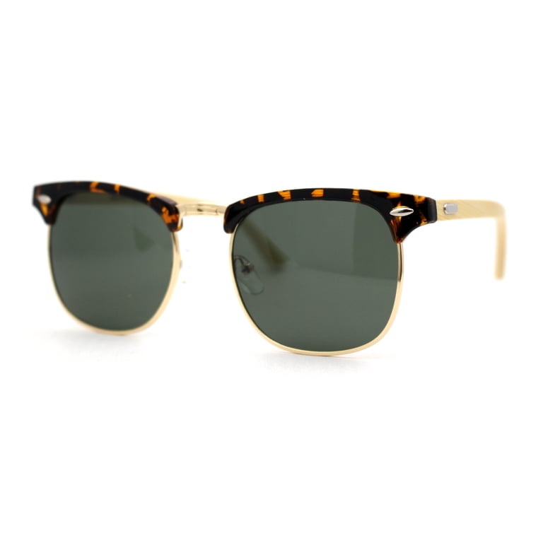 Eco-friendly Real Bamboo Arm Iconic Half Rim Hipster  display picture 1