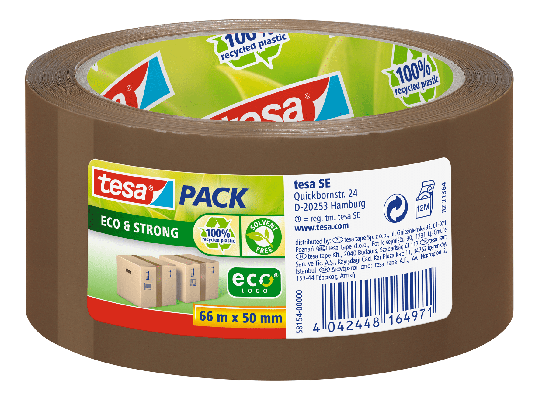 Eco-friendly brown packing tape for high-quality carton sealing by tesa 2in x 217ft