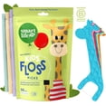 thumbnail image 1 of Eco-friendly children's floss sticks (200 pack)-made from straw wheat children's floss sticks, fluoride-free and, no tear-off line, mint flavor, suitable for children's teeth toothpick floss sticks, 1 of 4