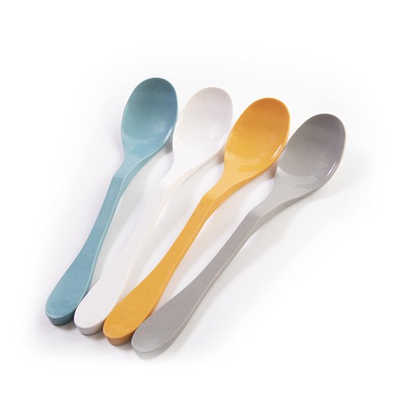 Eco-friendly spoon cutlery bamboo reusable cutlery set, 12 pieces (12 eco-spoons), blue
