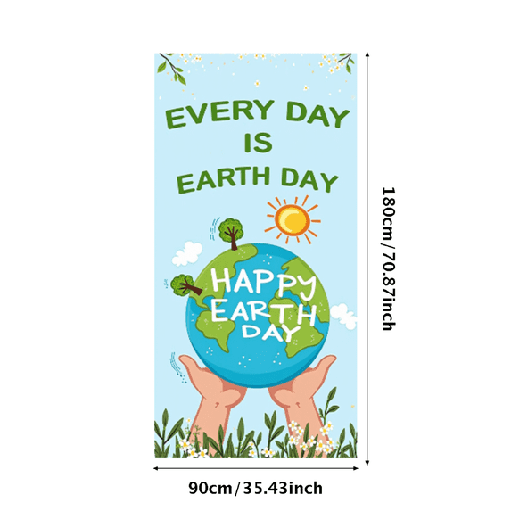 Eco theme Earth Day Banner Nature Design Polyester Material Environmental Decoration for Awareness Events Nature Celebration Outdoor Decor