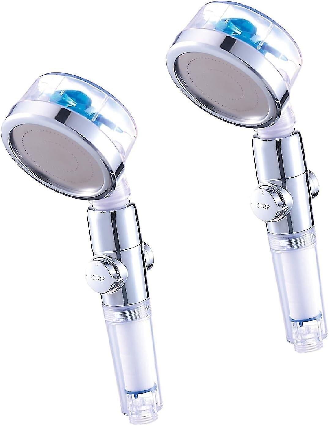 Ecotornado Blue Double Pack Watersaving & Pressureincreasing Shower Head 360 Rotating