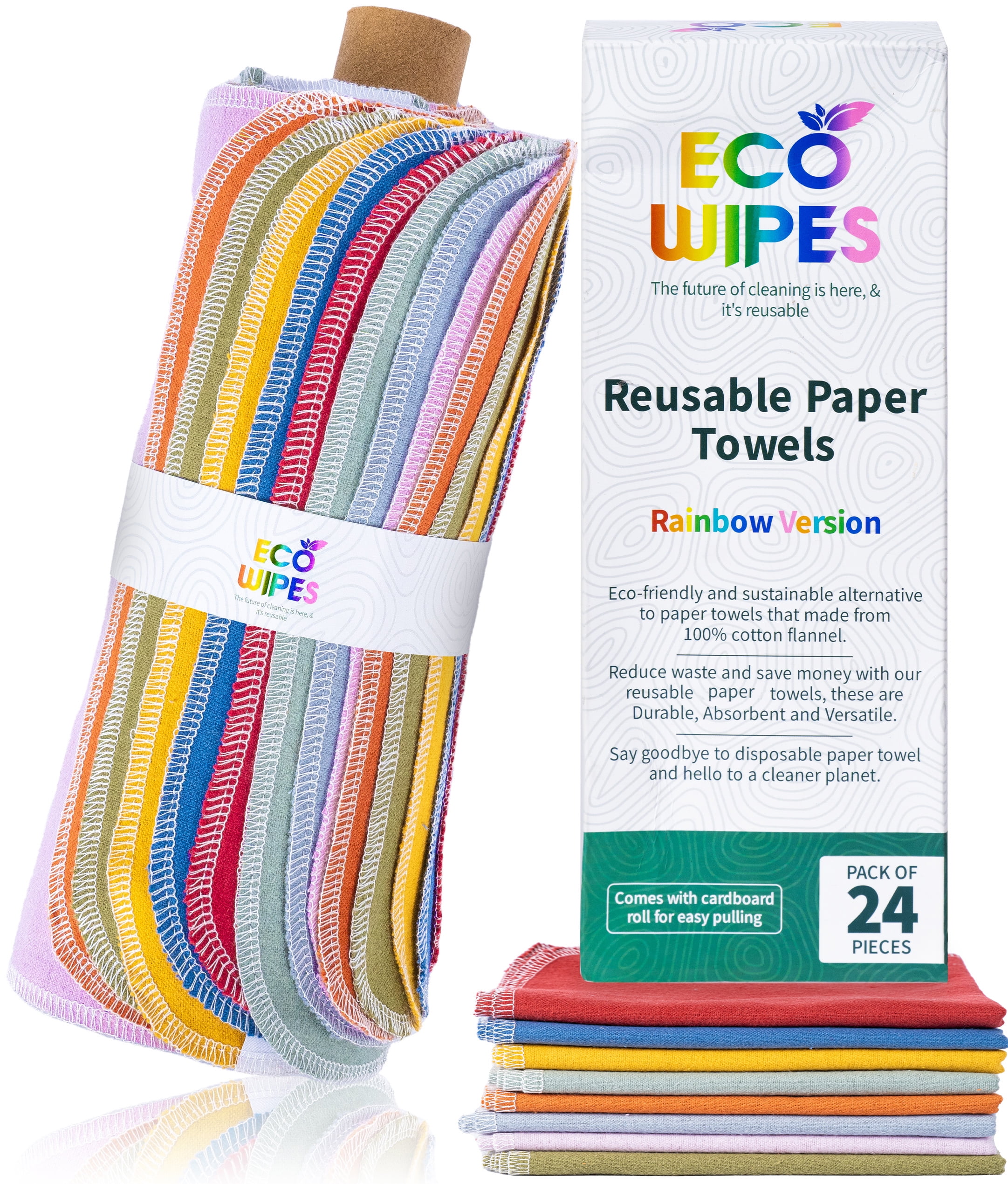 Reusable Paper Towels,Washable 2 Ply Cotton Cleaning Cloths,Kitchen  Dishcloths Bamboo Unpaper Towels Alternative