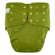 EcoAble Adult Pocket Cloth Diaper 2.0 Reusable Incontinence Protection Briefs Small, Olive Green