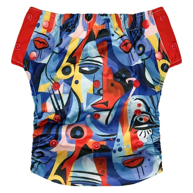 EcoAble Hybrid Cloth Diaper: Potty Training, Swim, Special Needs, PUL (Sz 3, Abstract)