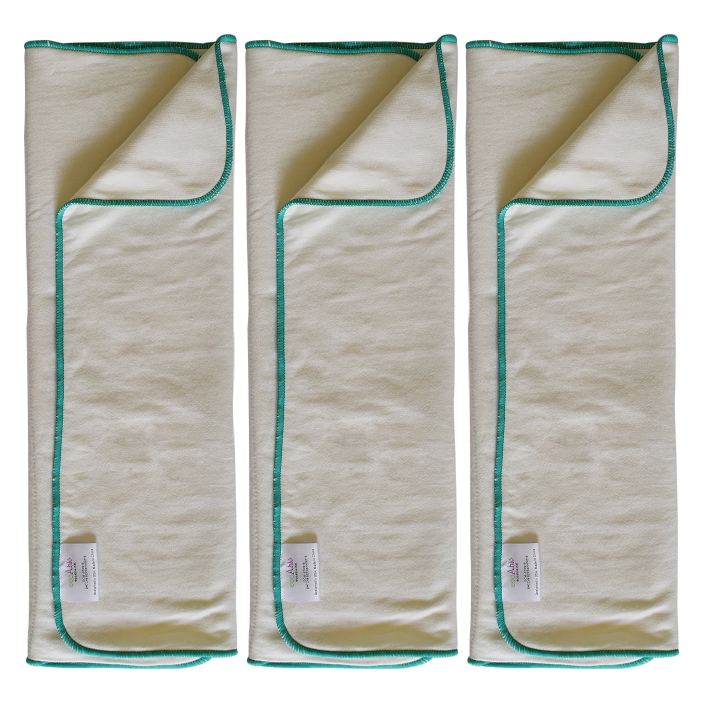 EcoAble Incontinence Prefold Booster Pad: Cloth Diaper Absorbency Insert for Special Needs Adults, 3-pack (Prefold Insert ONLY, Small)