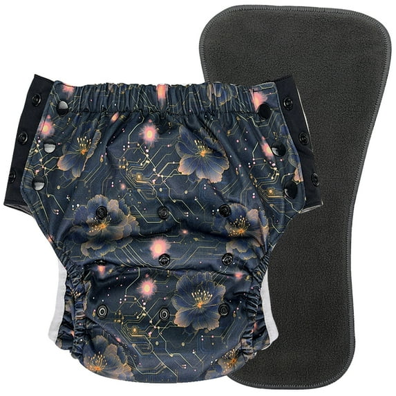 EcoAble Special Needs Incontinence Pull-On Diapers for Kids Ages 6-16 (Flower, Junior 1)