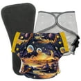thumbnail image 1 of Reusable Cloth Incontinence Diaper for Kids 6–16, Overnight Absorbency, EcoAble, Junior 2, Cosmic Realm, 1 of 7