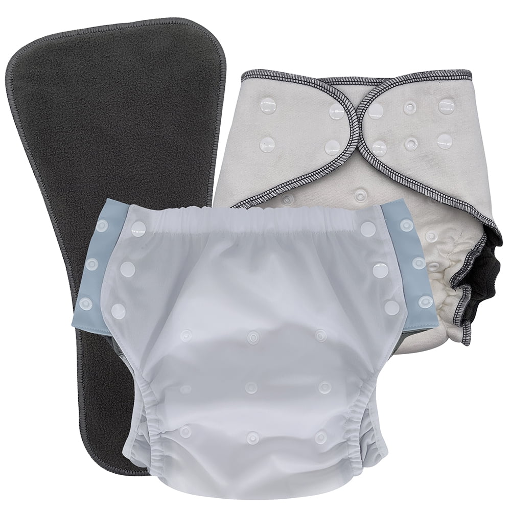 EcoAble Special Needs Kids' Incontinence Nighttime Diaper Set, Ages 616 (White, Junior 2