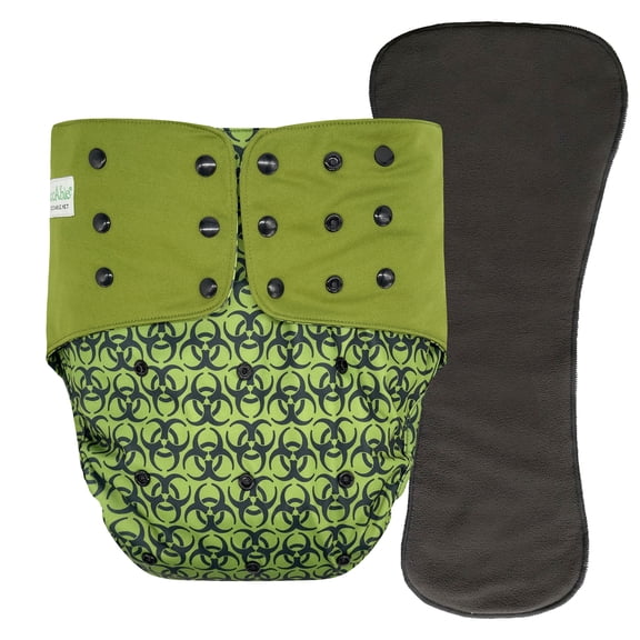 EcoAble Unisex Adult's Cloth Diaper Cover 2.0 - Reusable Incontinence Protective Briefs with Insert (Small, Bio)