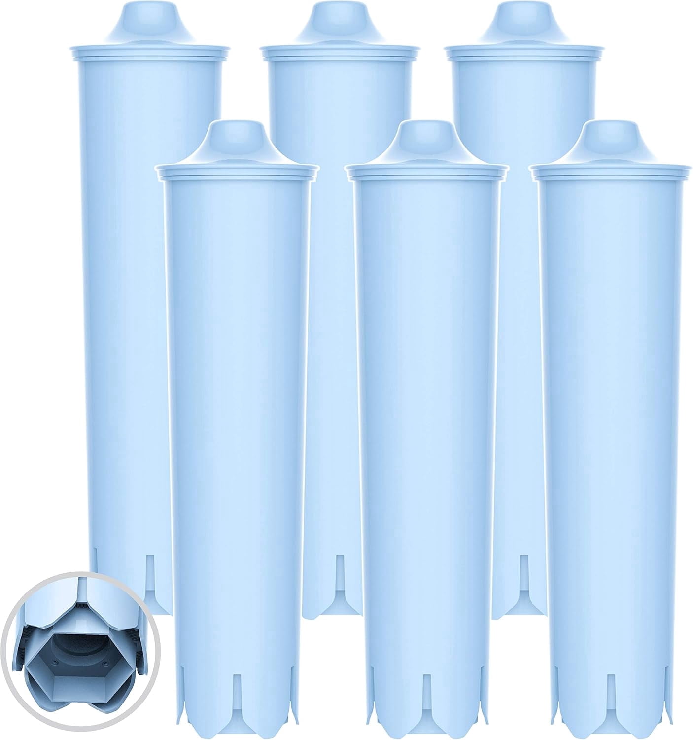 EcoAqua Replacement Coffee Filter, Replacement for Jura® Filter, Jura® Clearyl/Claris Blue Capresso® Clearyl Coffee Machine Water Filter, (Pack of 6)