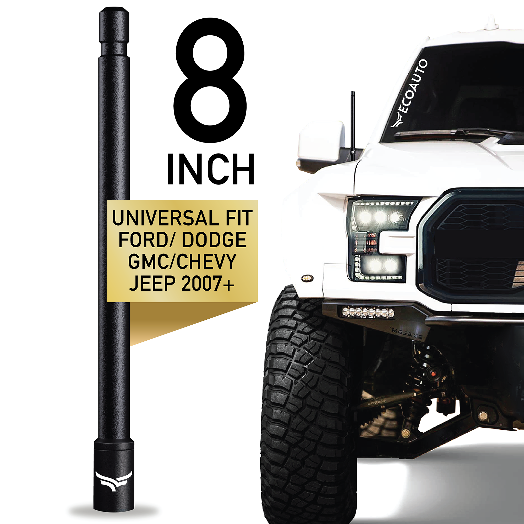 EcoAuto Universal Radio Antenna Topper for Trucks (8") Compatible