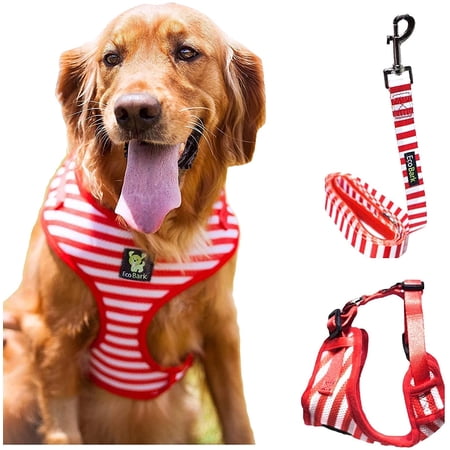EcoBark Pet Supplies Stripe Pattern Dog Harness and Leash Combo