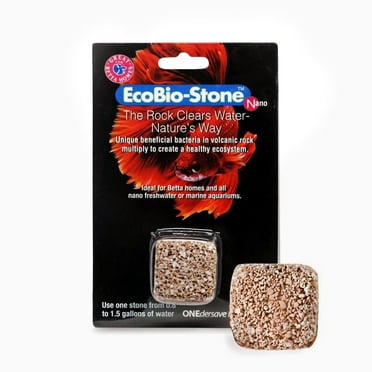 EcoBio-Block Water Clarifier for Fish Tank, Aquarium Stone Cleaner and Odor Remover, 1 Count, Nano
