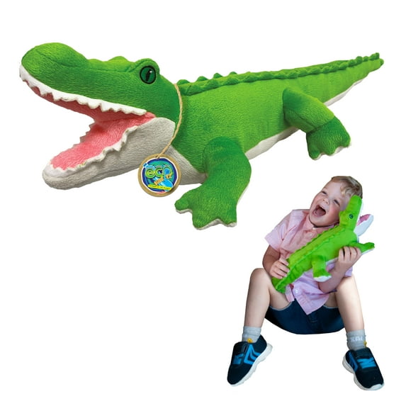 EcoBuddiez - Crocodile by Deluxebase. 22" Eco-Friendly Crocodile Plush Toy Made from Recycled Bottles
