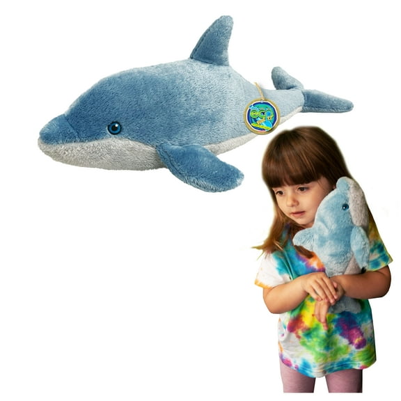 EcoBuddiez Dolphin from Deluxebase – 15" Soft Plush Toy Made from Recycled Plastic for Kids