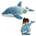thumbnail image 1 of EcoBuddiez - Dolphin by Deluxebase. 20" Eco-Friendly Dolphin Plush Toy Made from Recycled Bottles, 1 of 2