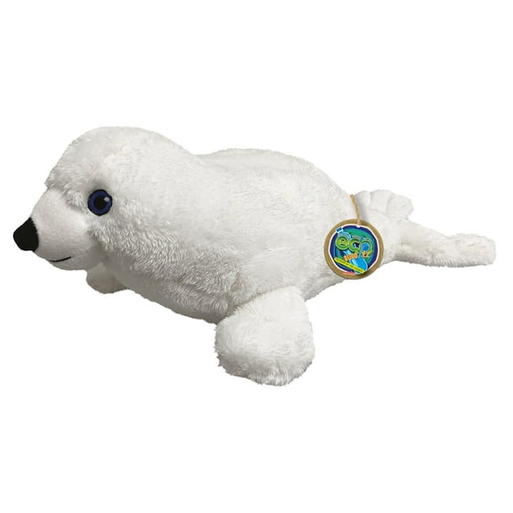 EcoBuddiez Harp Seal Plush by Deluxebase. 15.5in Soft Toy Made from Recycled Plastic Bottles