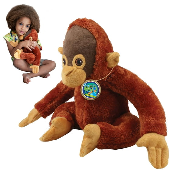 EcoBuddiez - Orangutan from Deluxebase. 12" Eco-Friendly Plush Toy Made from Recycled Bottles
