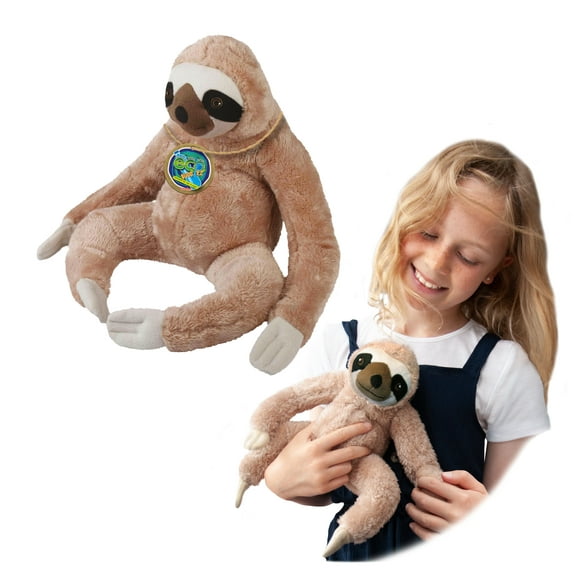 EcoBuddiez – Sloth by Deluxebase Medium 8in Plush Toy Made from Recycled Bottles Eco-Friendly Gift