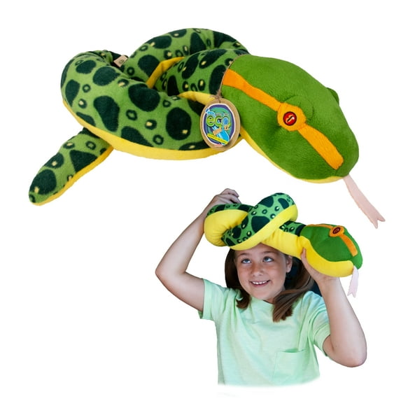 EcoBuddiez Sssnakes - Anaconda by Deluxebase. 55" Soft Plush Snake Toy Made from Recycled Bottles